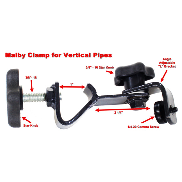 Malby Clamp by GripTough® Camera Pipe Clamp for Phones, Cameras, Ring Light - Picture 4 of 12